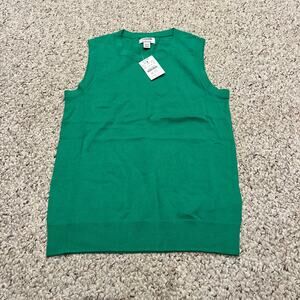 NWT J Crew Sweater Shell Sz XXS Crew Neck Sleeveless Vest Preppy Cotton
